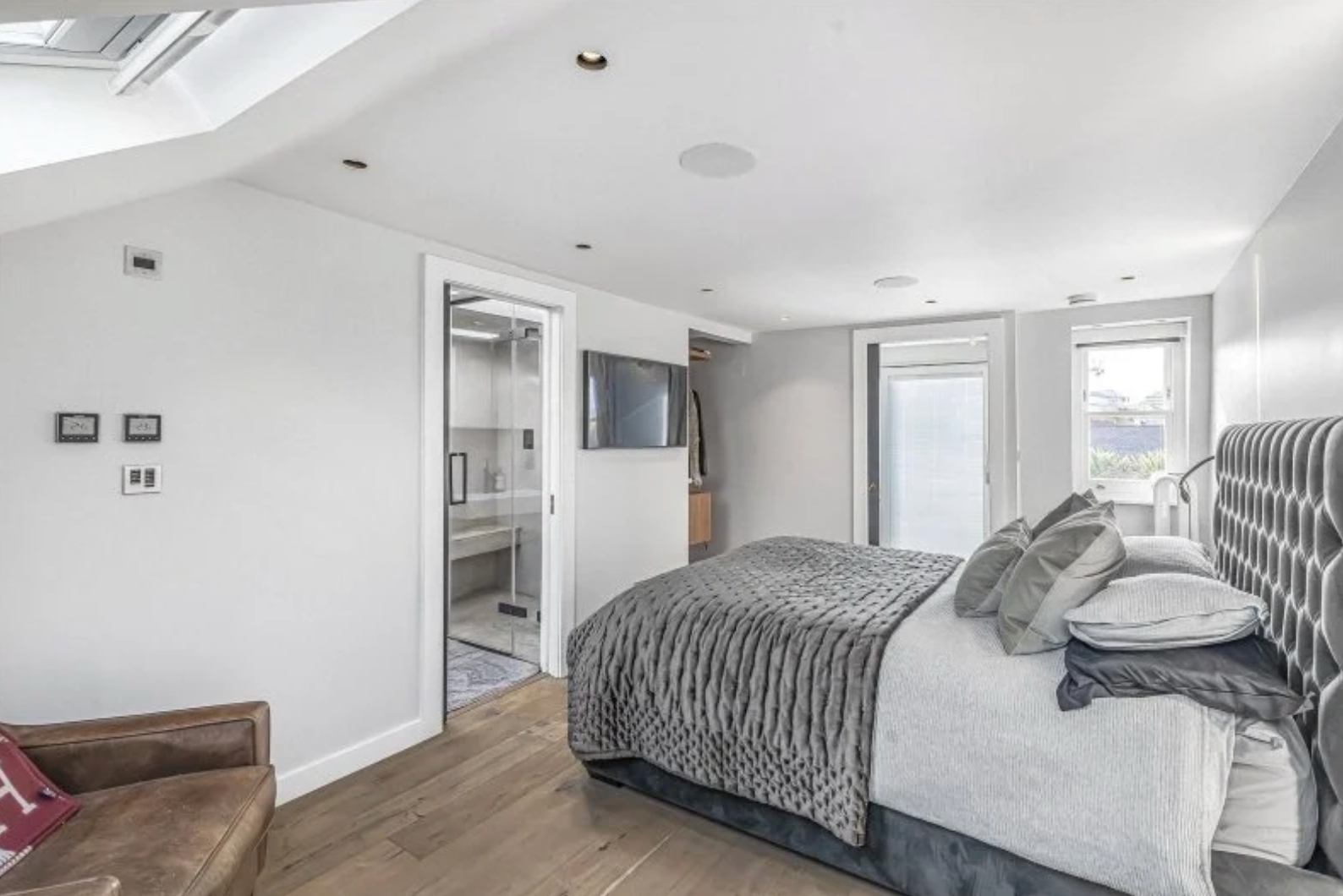 Imperial Wharf principal bedroom leading to the en-suite bathroom